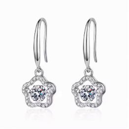 Aretes Flor – Plata 925 con Moisanita